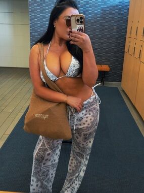 White & Black Paisley Bikini Set with Matching Cover-Up